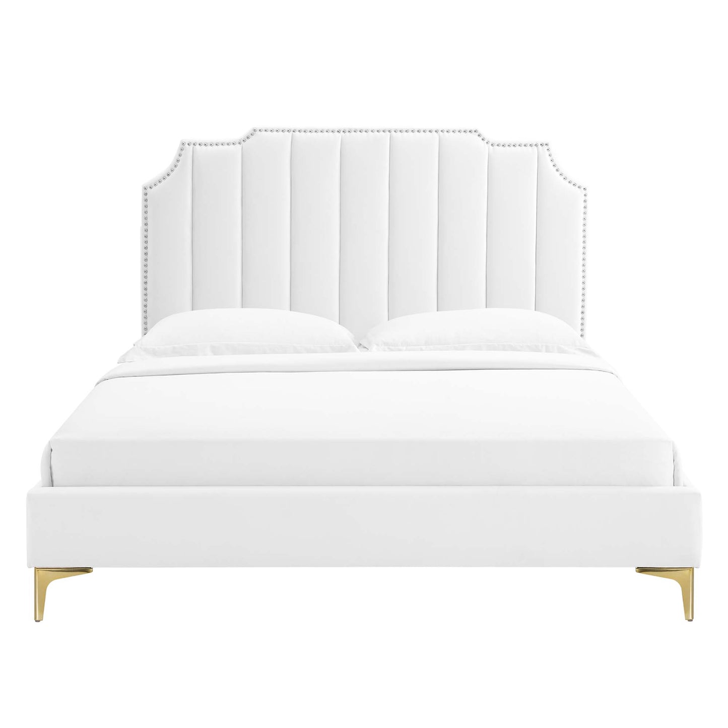 Cama King con plataforma de terciopelo Colette Performance de Modway