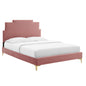 Cama doble con plataforma de terciopelo Lindsey Performance de Modway