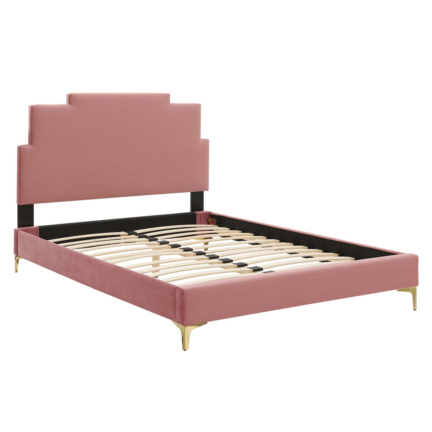 Cama doble con plataforma de terciopelo Lindsey Performance de Modway