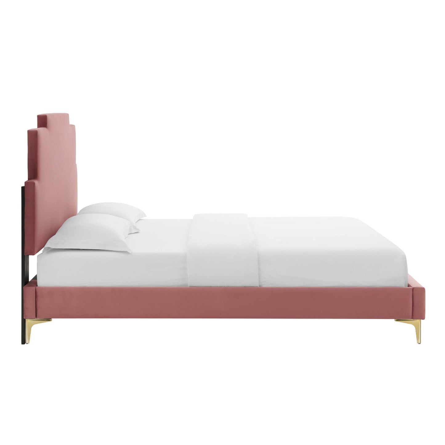 Cama doble con plataforma de terciopelo Lindsey Performance de Modway