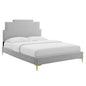 Cama doble con plataforma de terciopelo Lindsey Performance de Modway