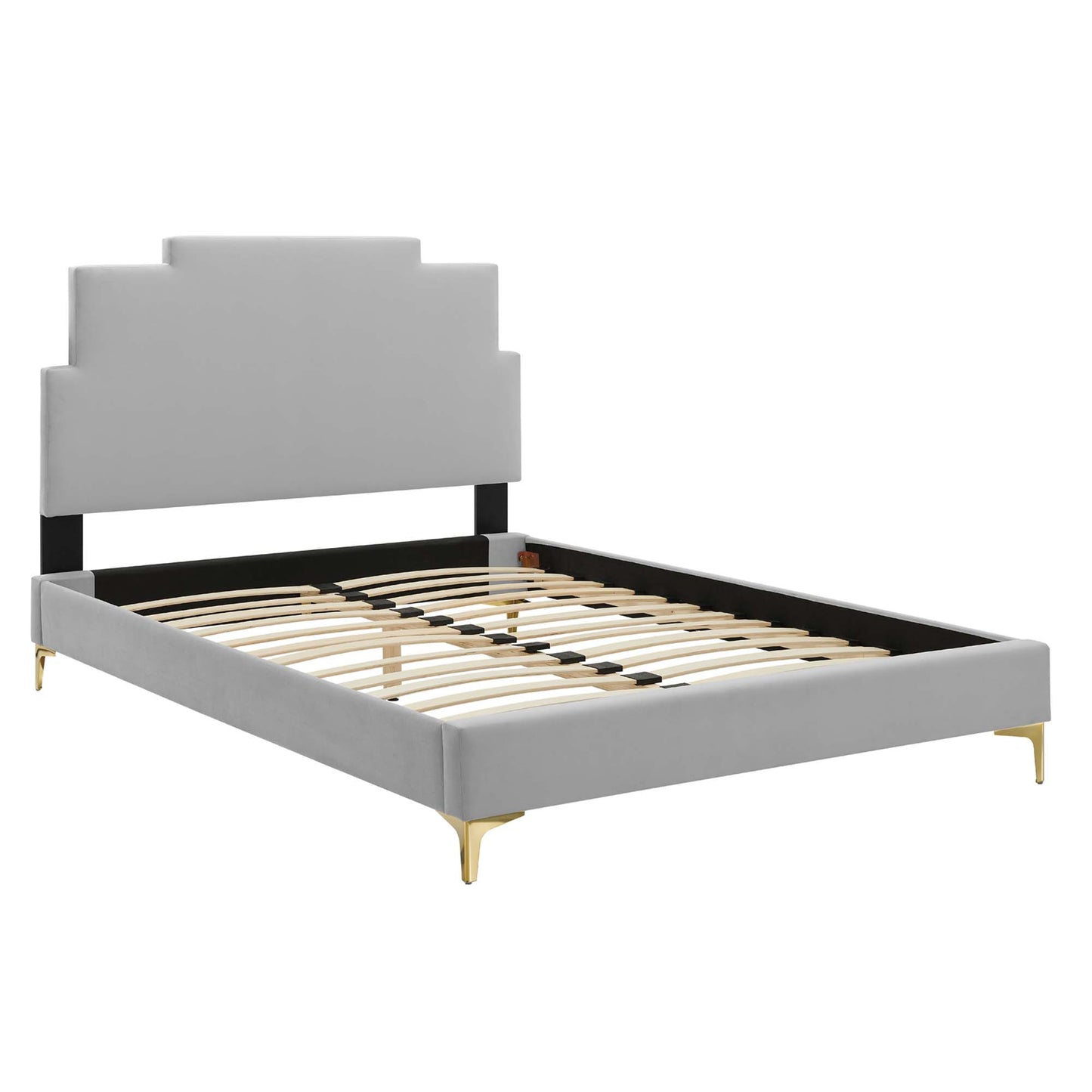 Cama doble con plataforma de terciopelo Lindsey Performance de Modway