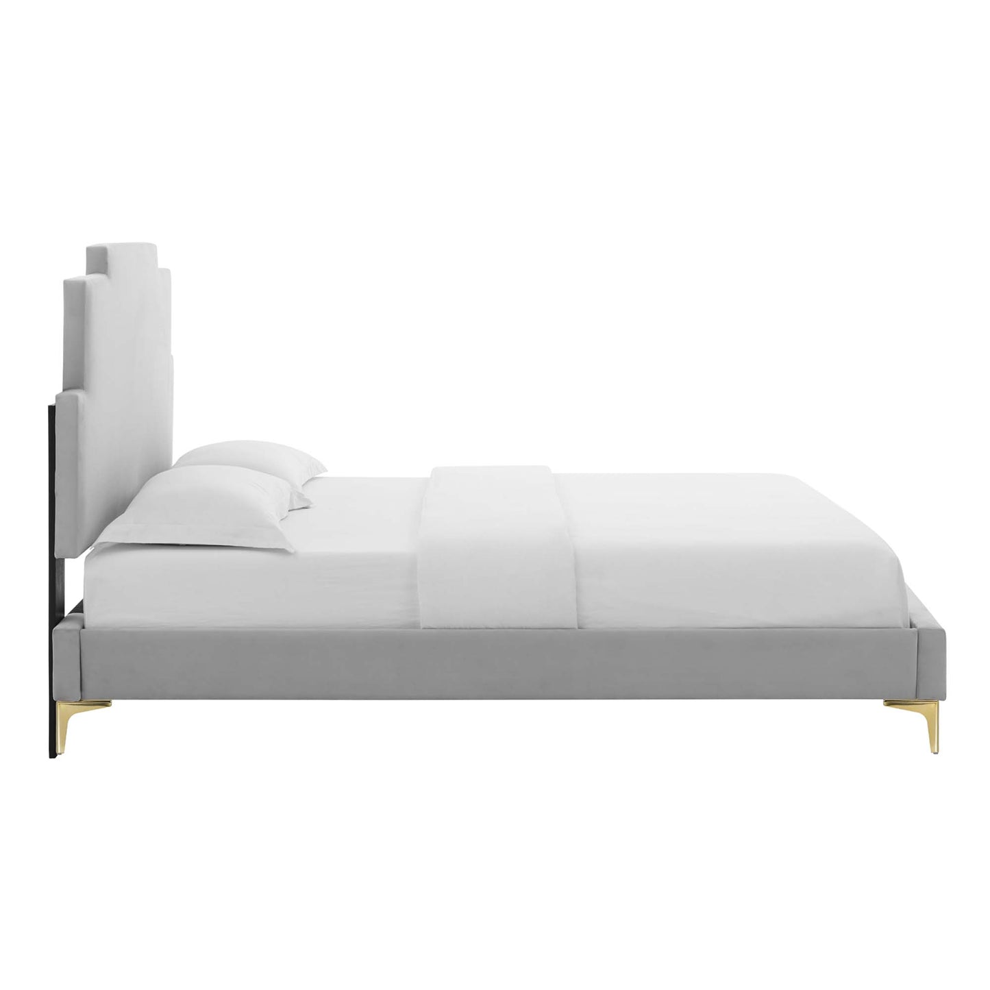 Cama doble con plataforma de terciopelo Lindsey Performance de Modway