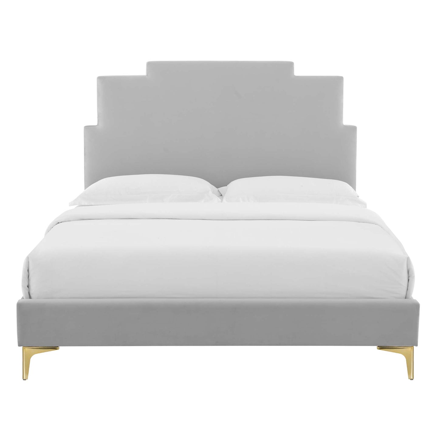 Cama doble con plataforma de terciopelo Lindsey Performance de Modway