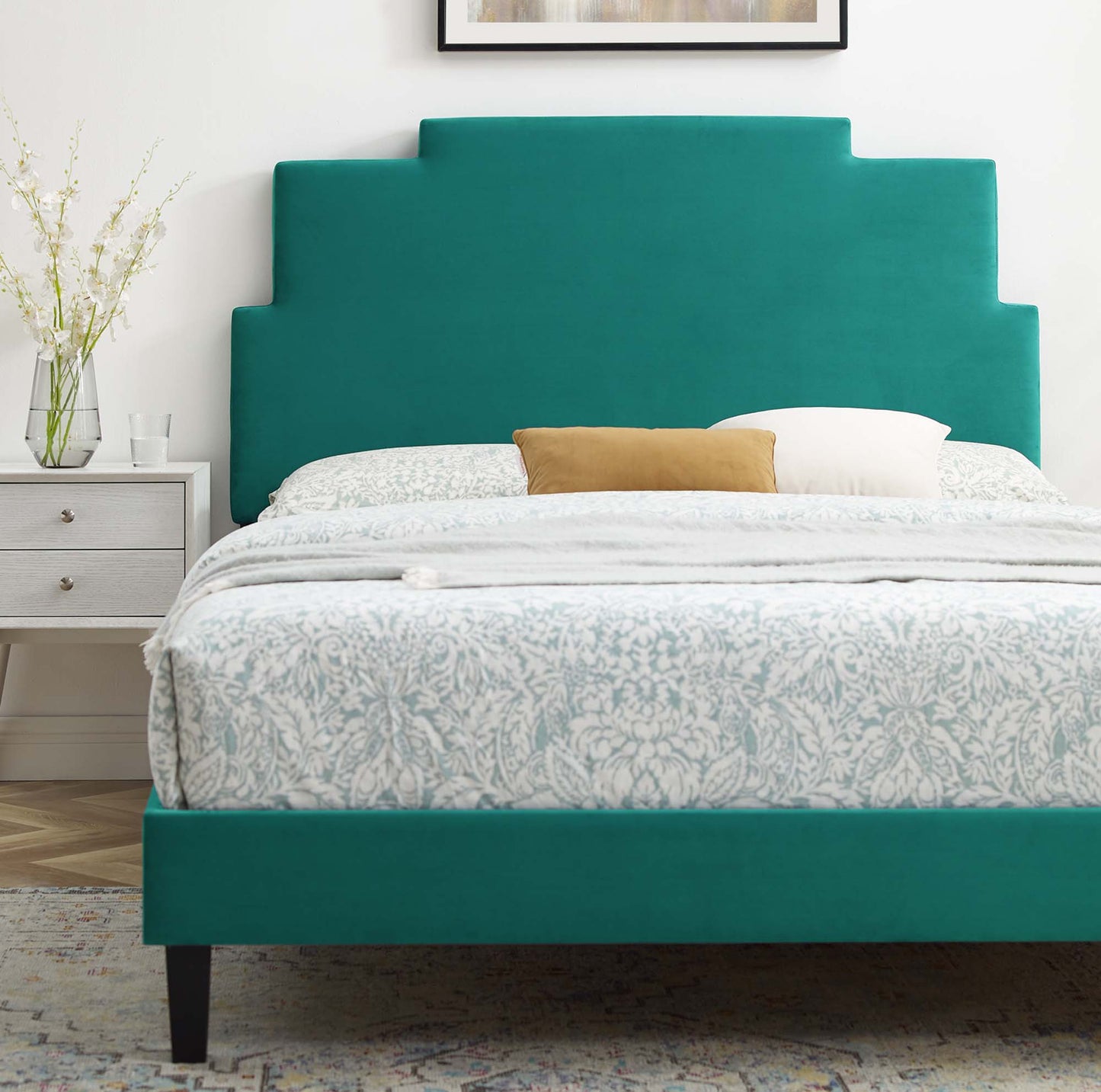 Lindsey Performance Velvet Twin Platform Bed