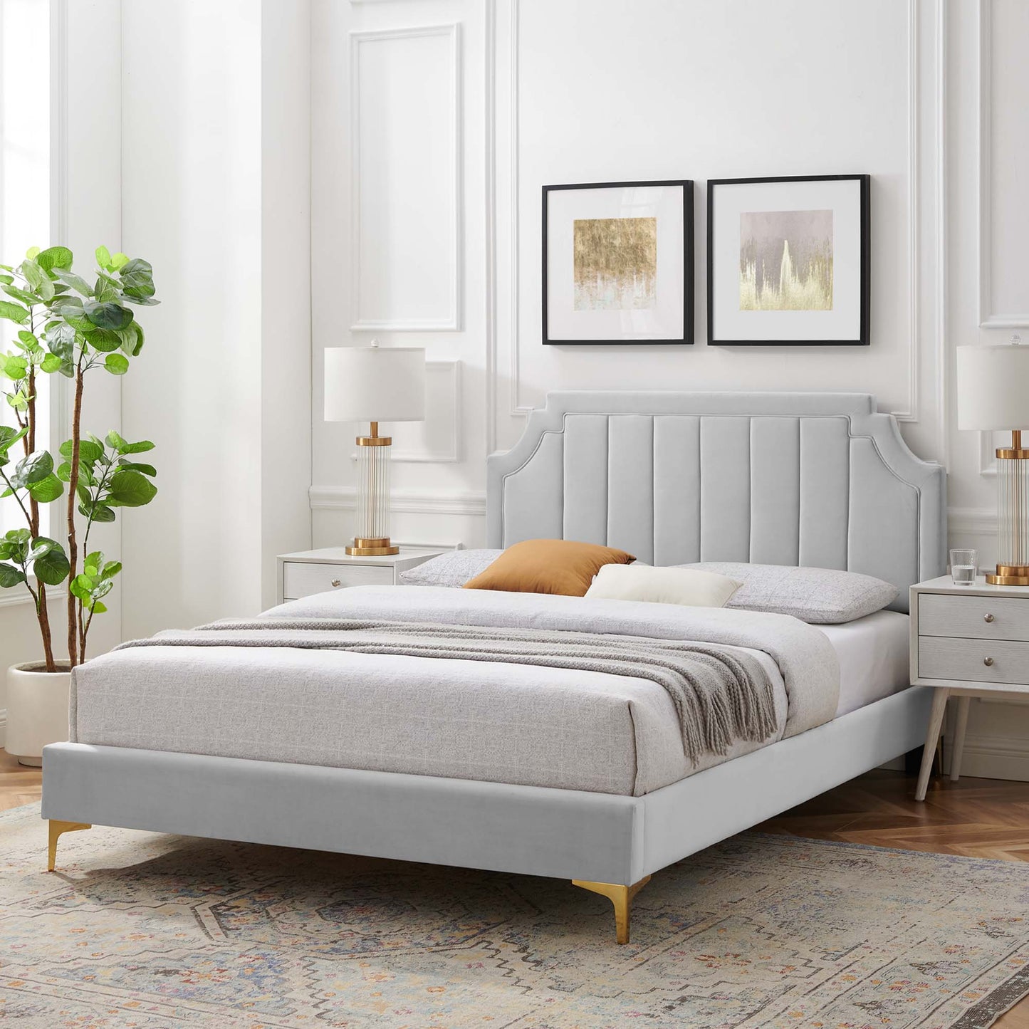 Sienna Performance Velvet Twin Platform Bed