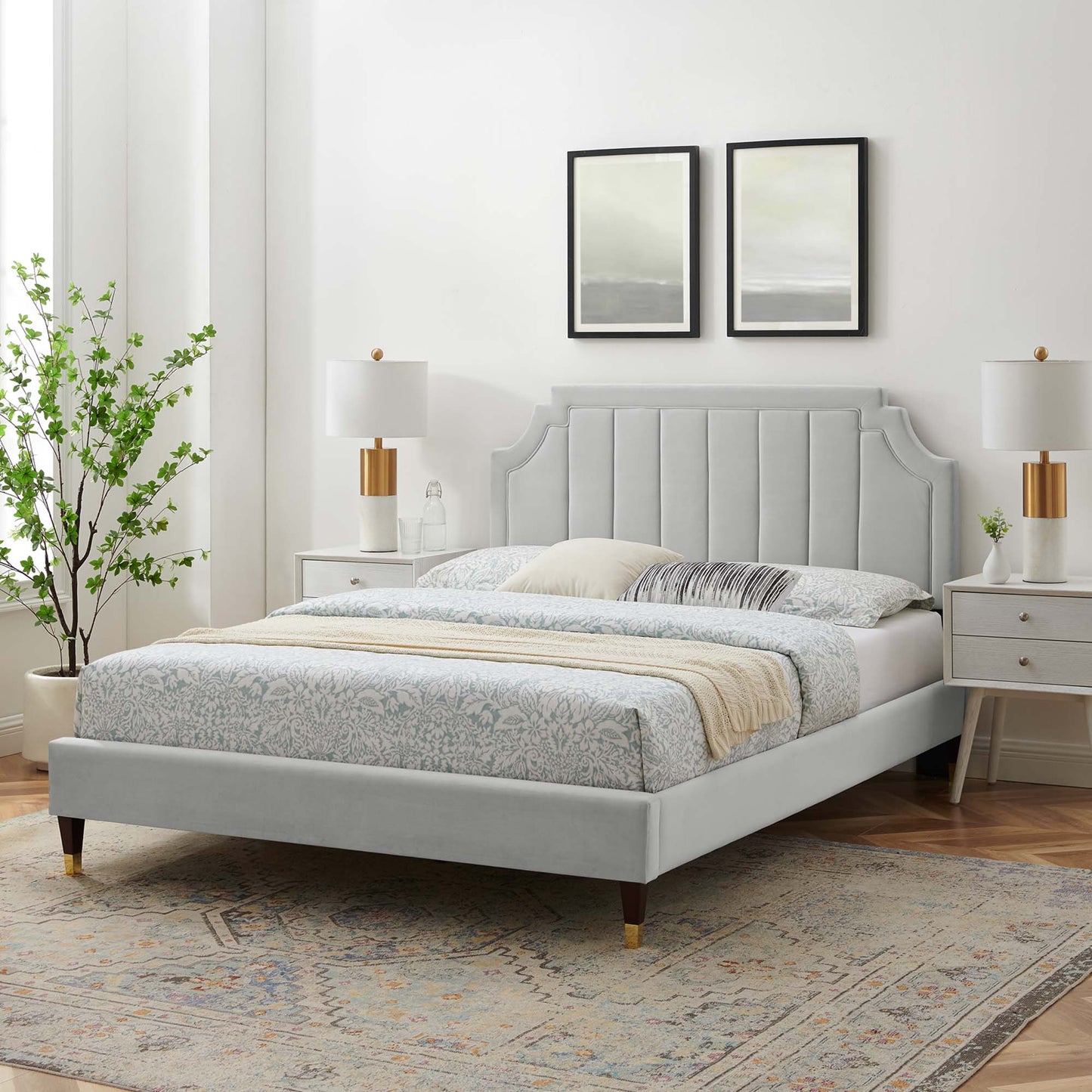 Sienna Performance Velvet Full Platform Bed