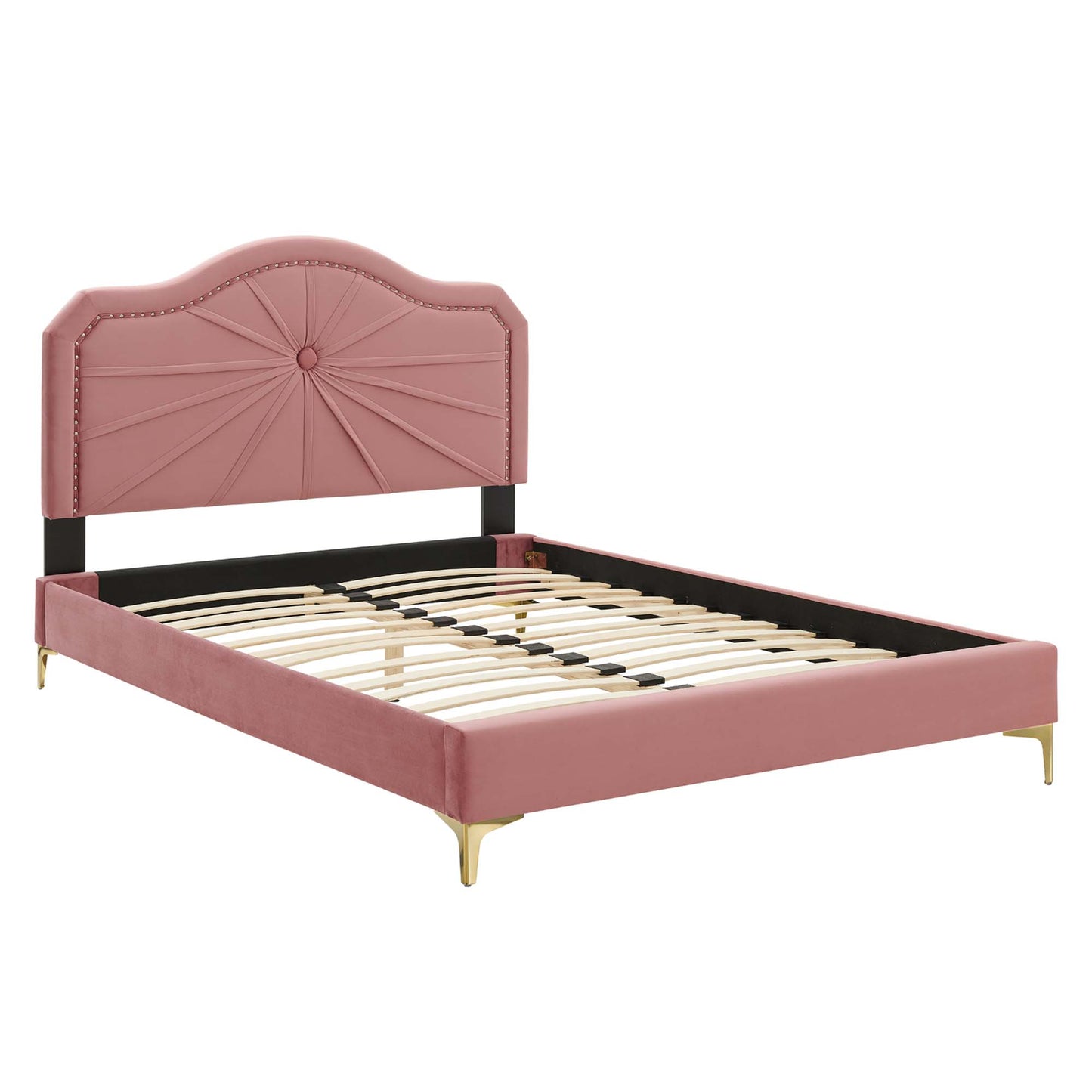 Cama King con plataforma Portia Performance Velvet de Modway