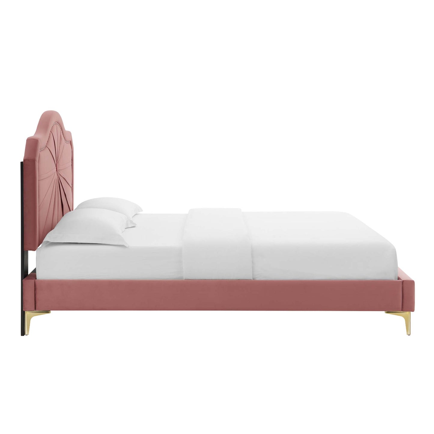 Cama King con plataforma Portia Performance Velvet de Modway