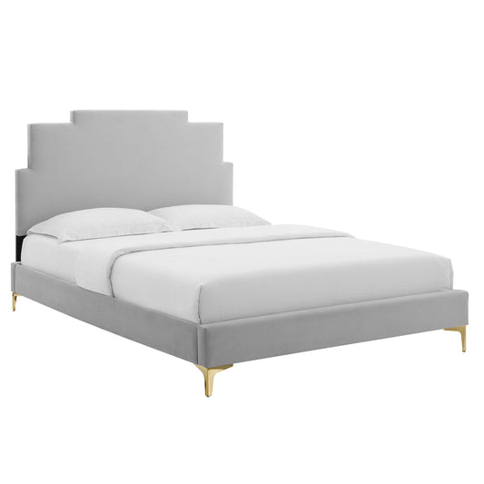 Lindsey Performance Velvet King Platform Bed