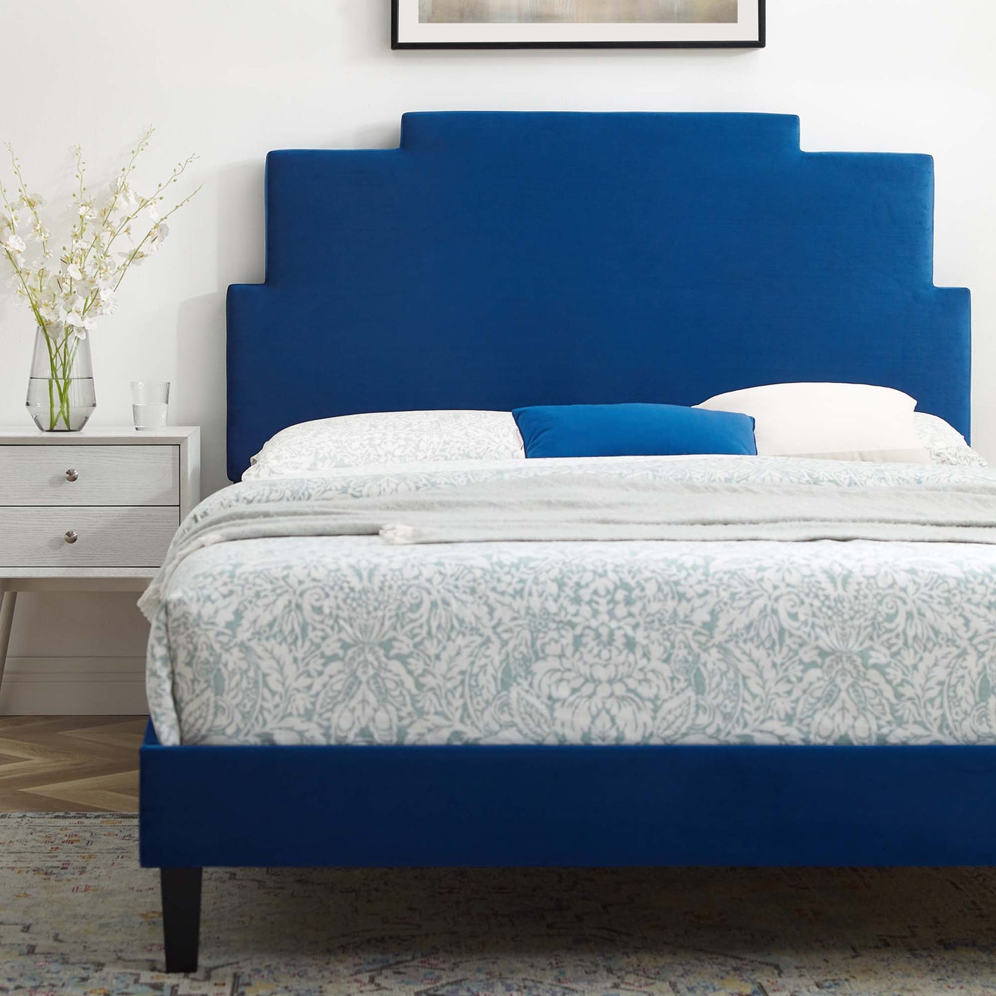 Lindsey Performance Velvet King Platform Bed