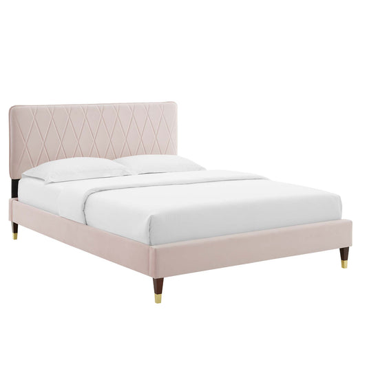 Phillipa Performance Velvet King Platform Bed