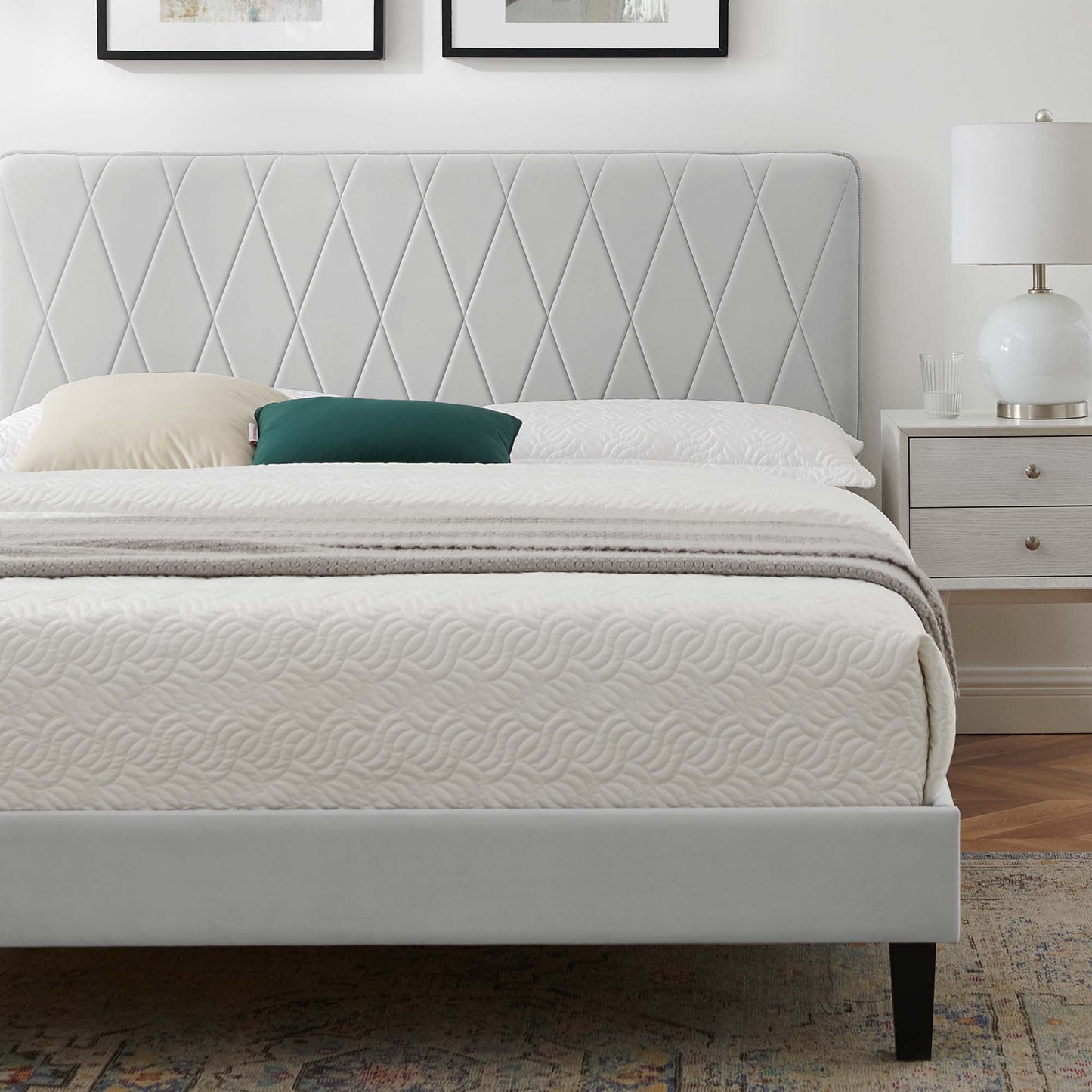 Phillipa Performance Velvet King Platform Bed