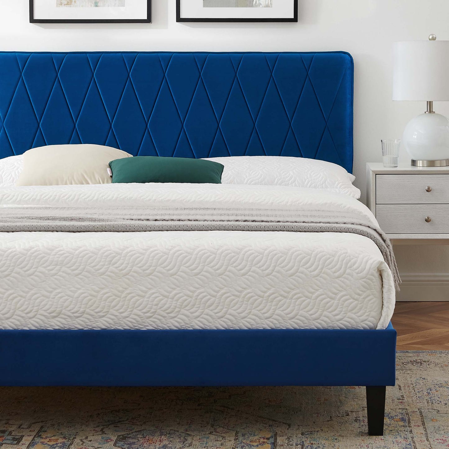 Phillipa Performance Velvet King Platform Bed