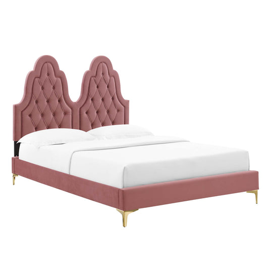 Alexandria Tufted Performance Velvet Twin Platform Bed