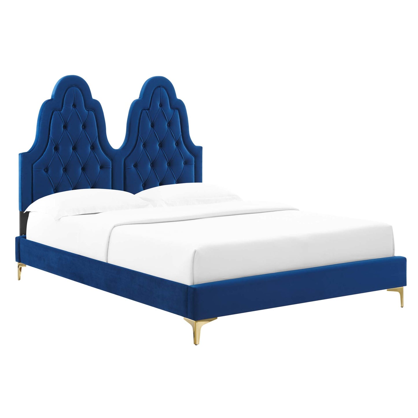 Alexandria Tufted Performance Velvet Twin Platform Bed