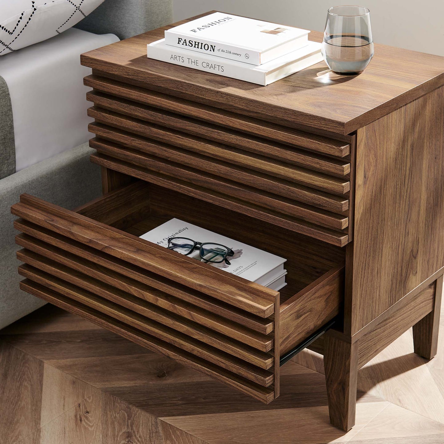 Render Two-Drawer Nightstand