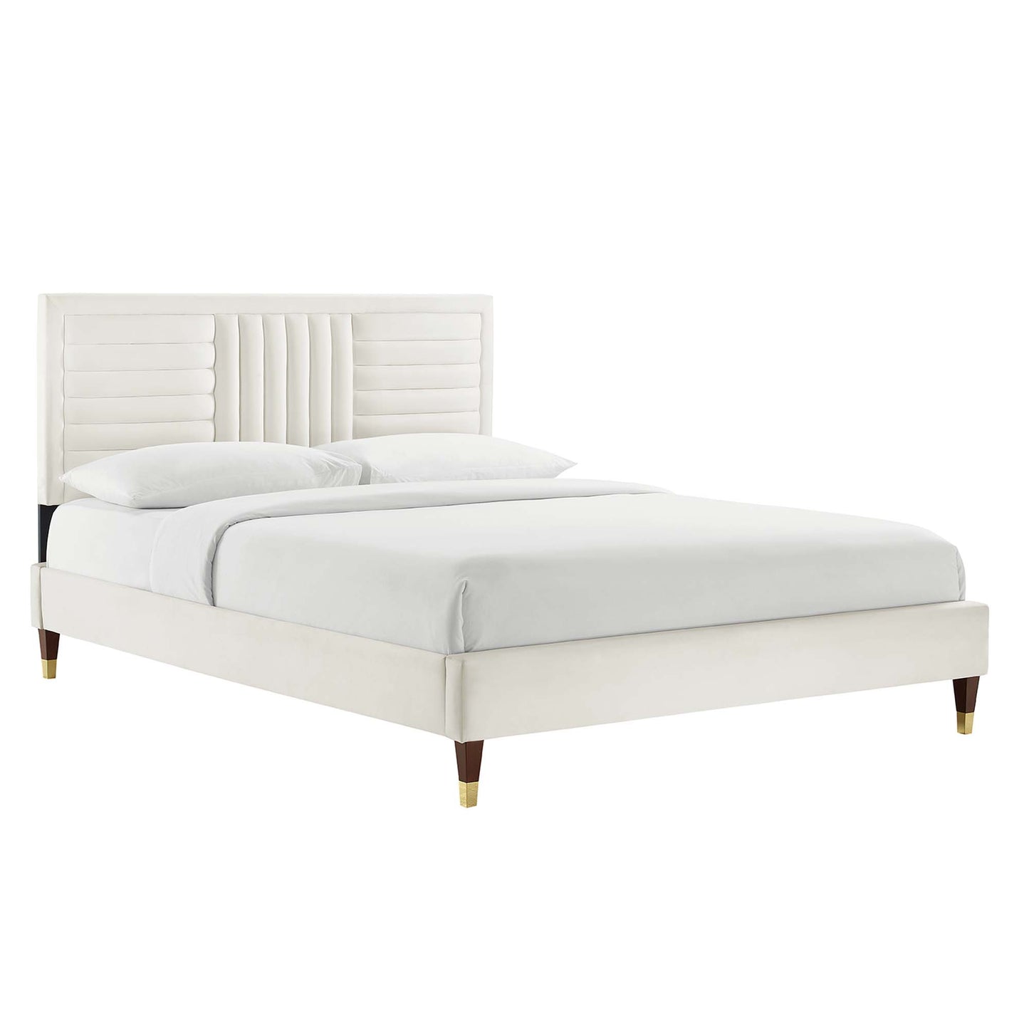 Sofia Channel Tufted Performance Velvet Queen Platform Bed