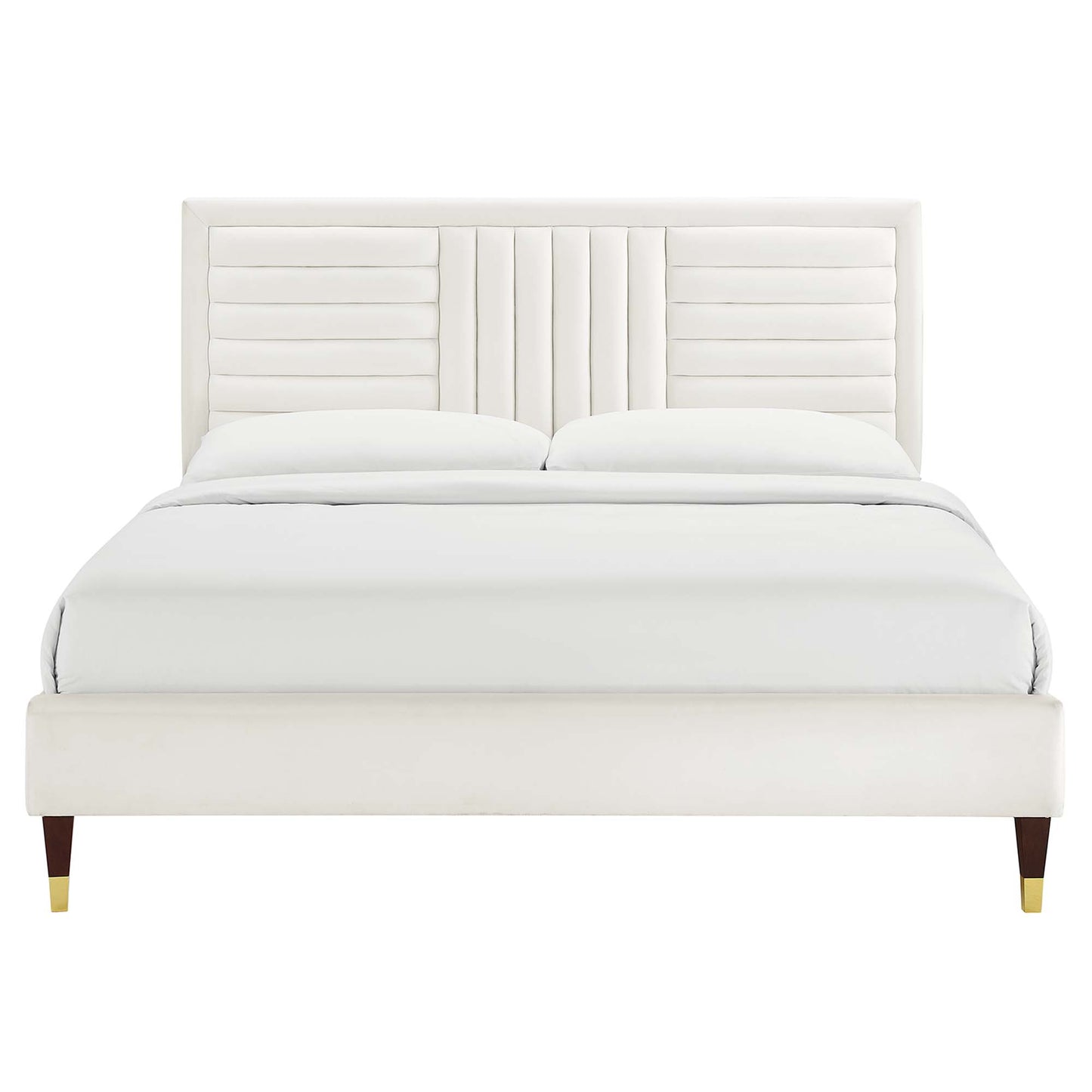 Sofia Channel Tufted Performance Velvet Queen Platform Bed