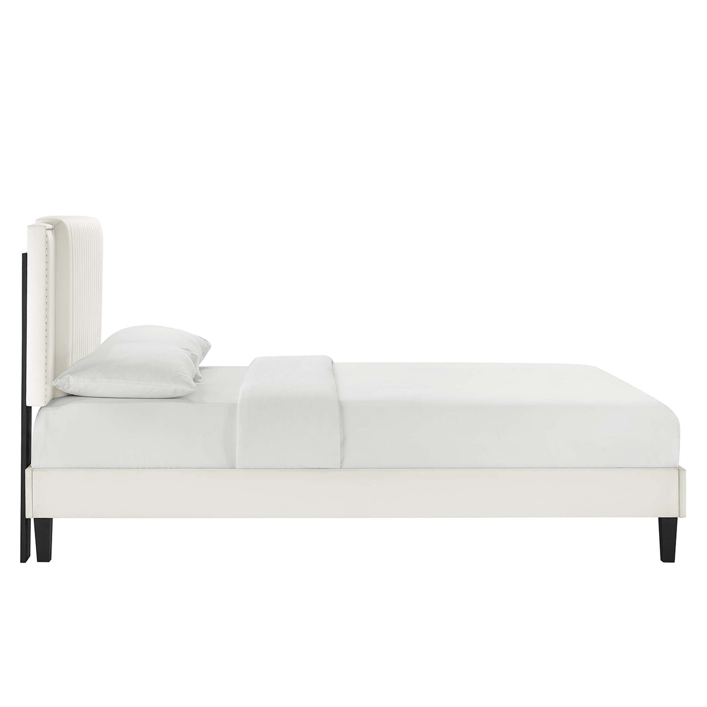 Zahra Channel Tufted Performance Velvet Queen Platform Bed