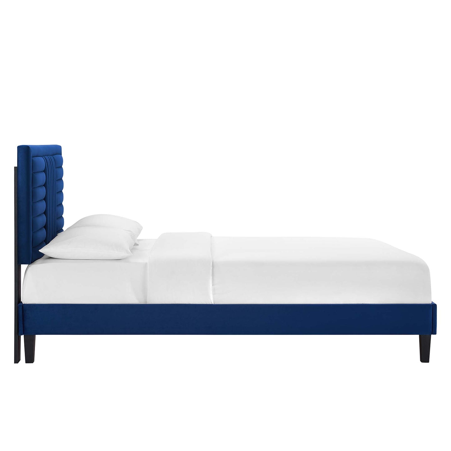 Sofia Channel Tufted Performance Velvet Queen Platform Bed