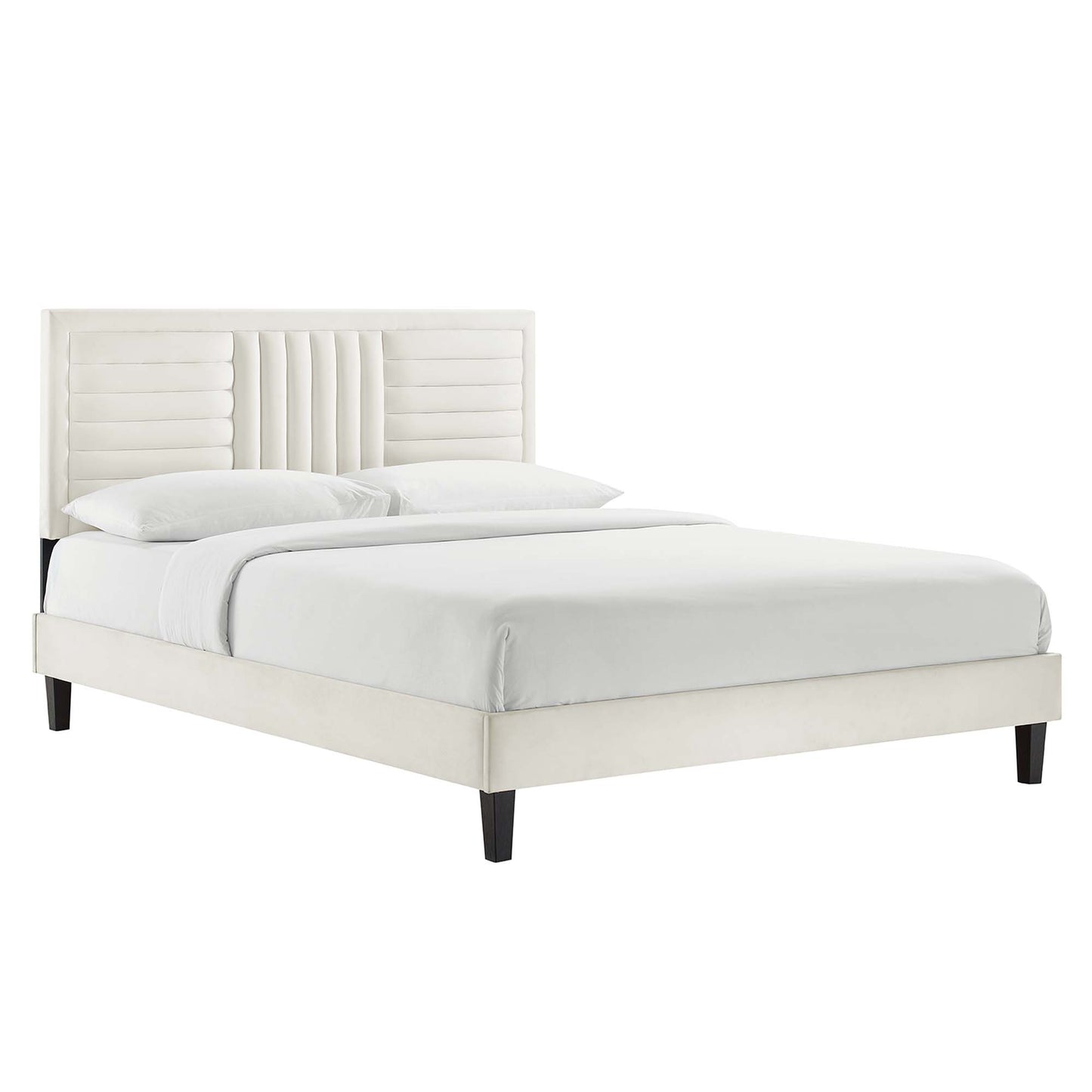 Sofia Channel Tufted Performance Velvet Queen Platform Bed