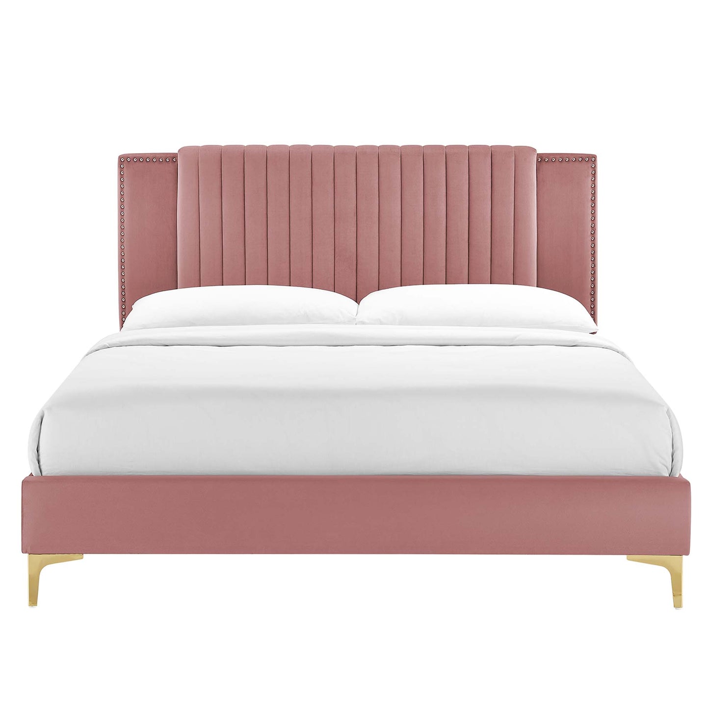 Zahra Channel Tufted Performance Velvet Queen Platform Bed