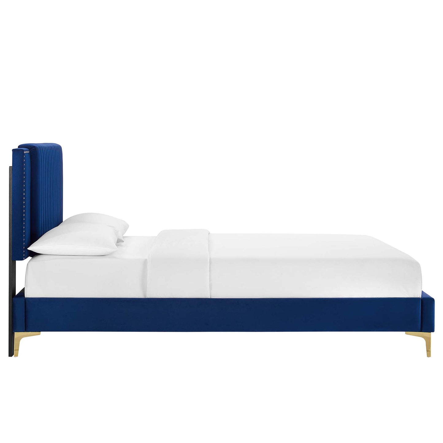 Zahra Channel Tufted Performance Velvet Queen Platform Bed