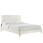 Zahra Channel Tufted Performance Velvet Queen Platform Bed