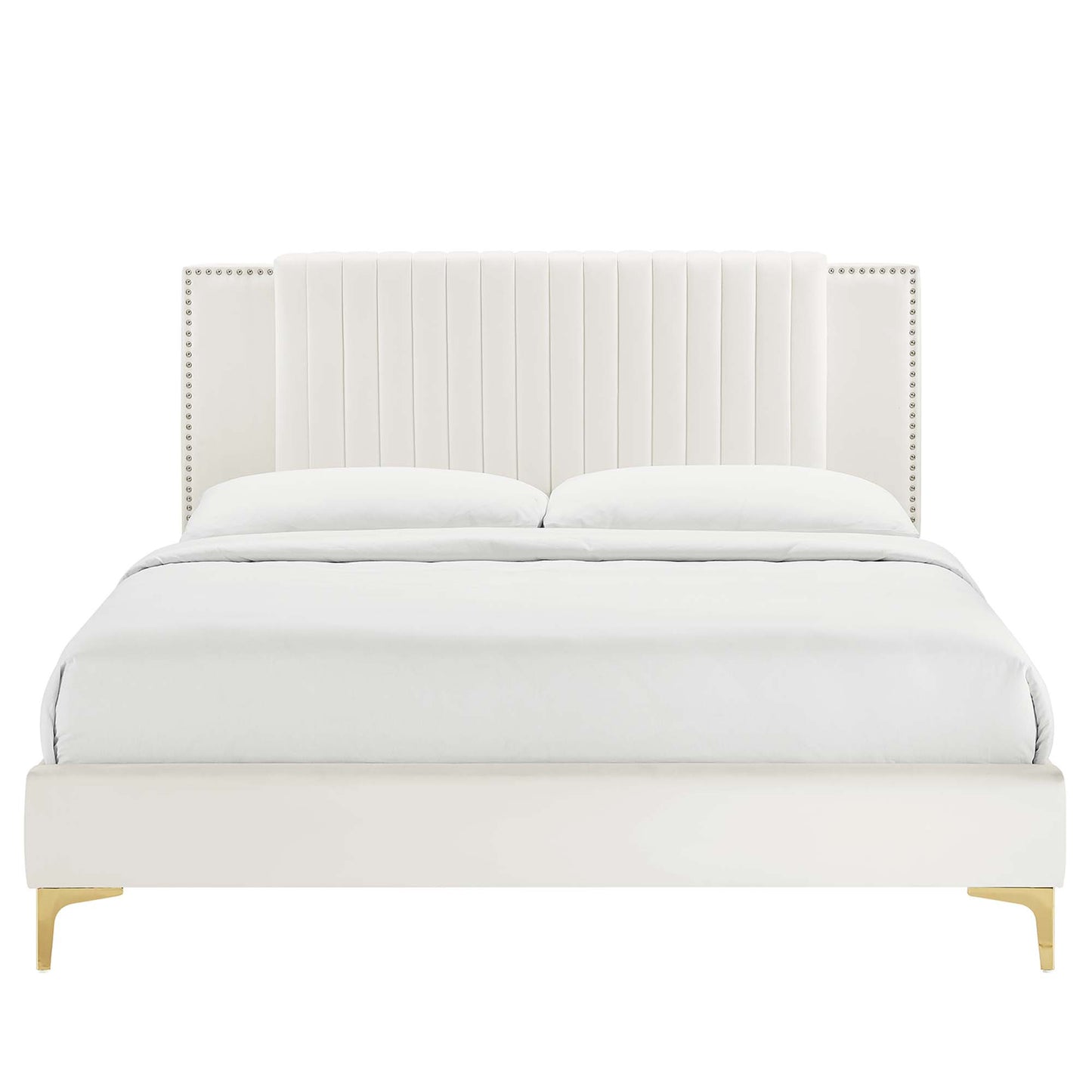 Zahra Channel Tufted Performance Velvet Queen Platform Bed