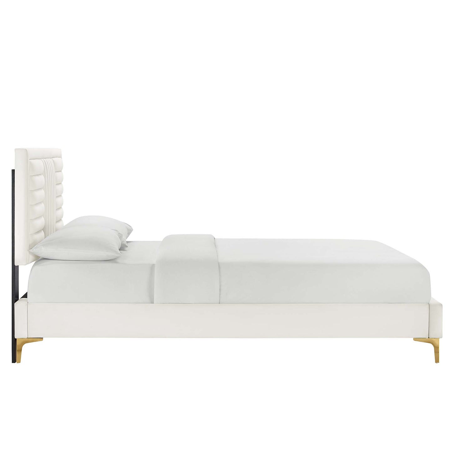 Sofia Channel Tufted Performance Velvet Queen Platform Bed