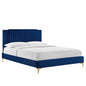 Zahra Channel Tufted Performance Velvet Twin Platform Bed