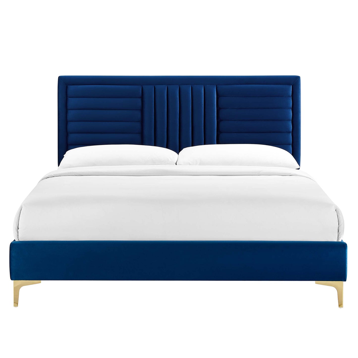 Sofia Channel Tufted Performance Velvet Twin Platform Bed