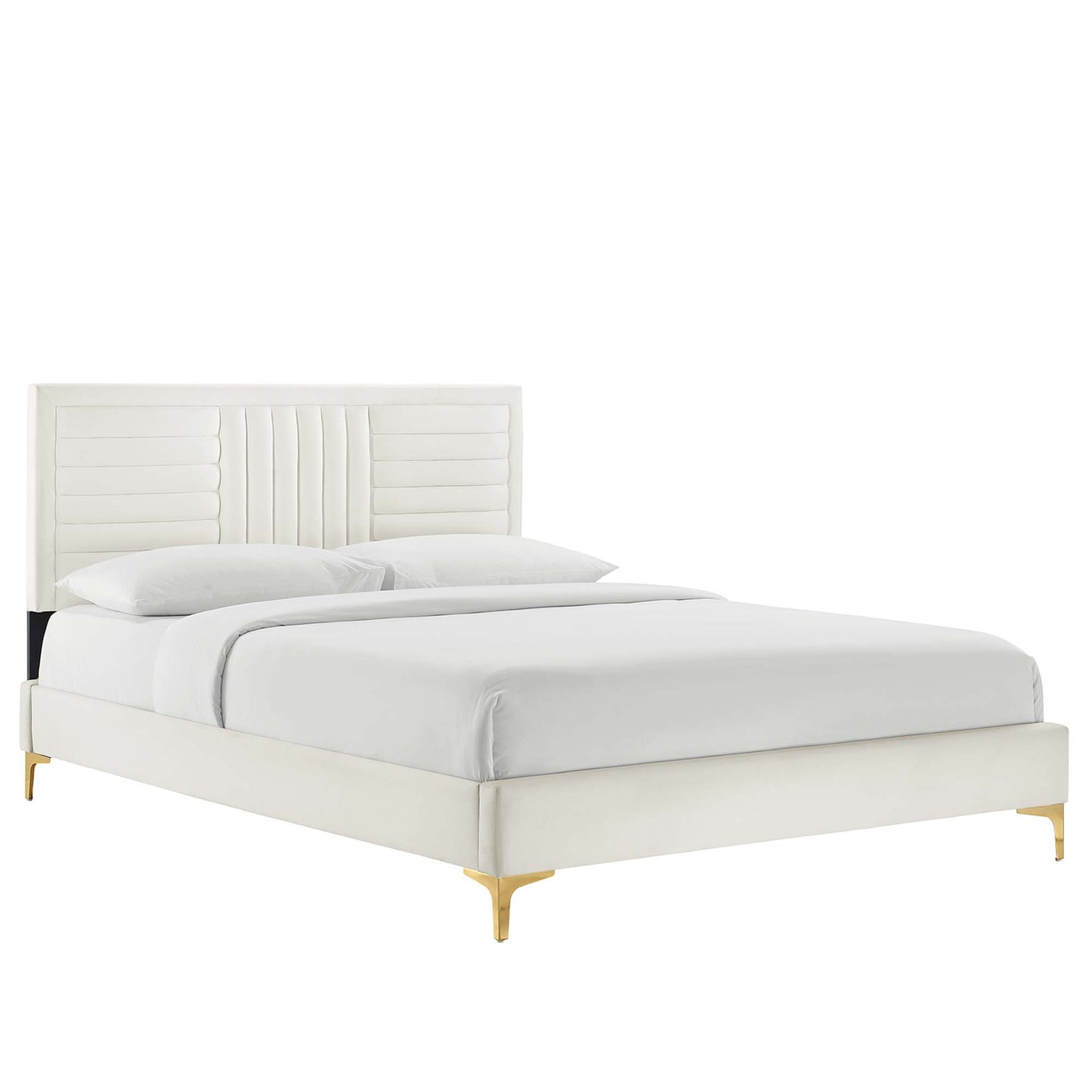 Sofia Channel Tufted Performance Velvet Twin Platform Bed