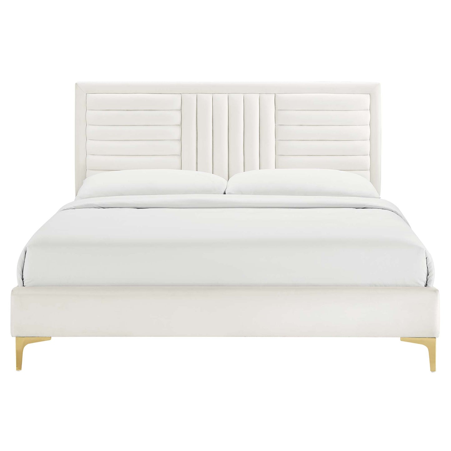 Sofia Channel Tufted Performance Velvet Twin Platform Bed