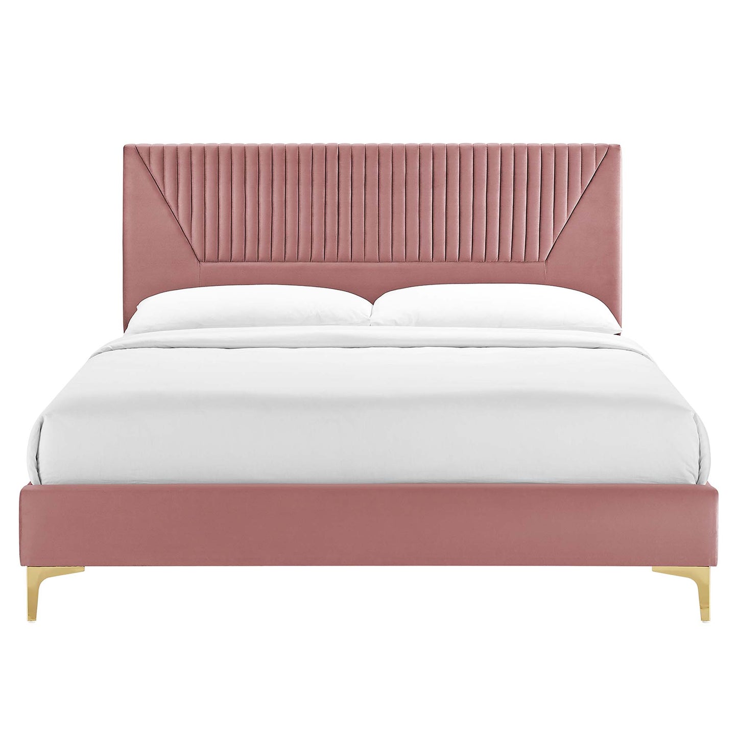 Yasmine Channel Tufted Performance Velvet Twin Platform Bed