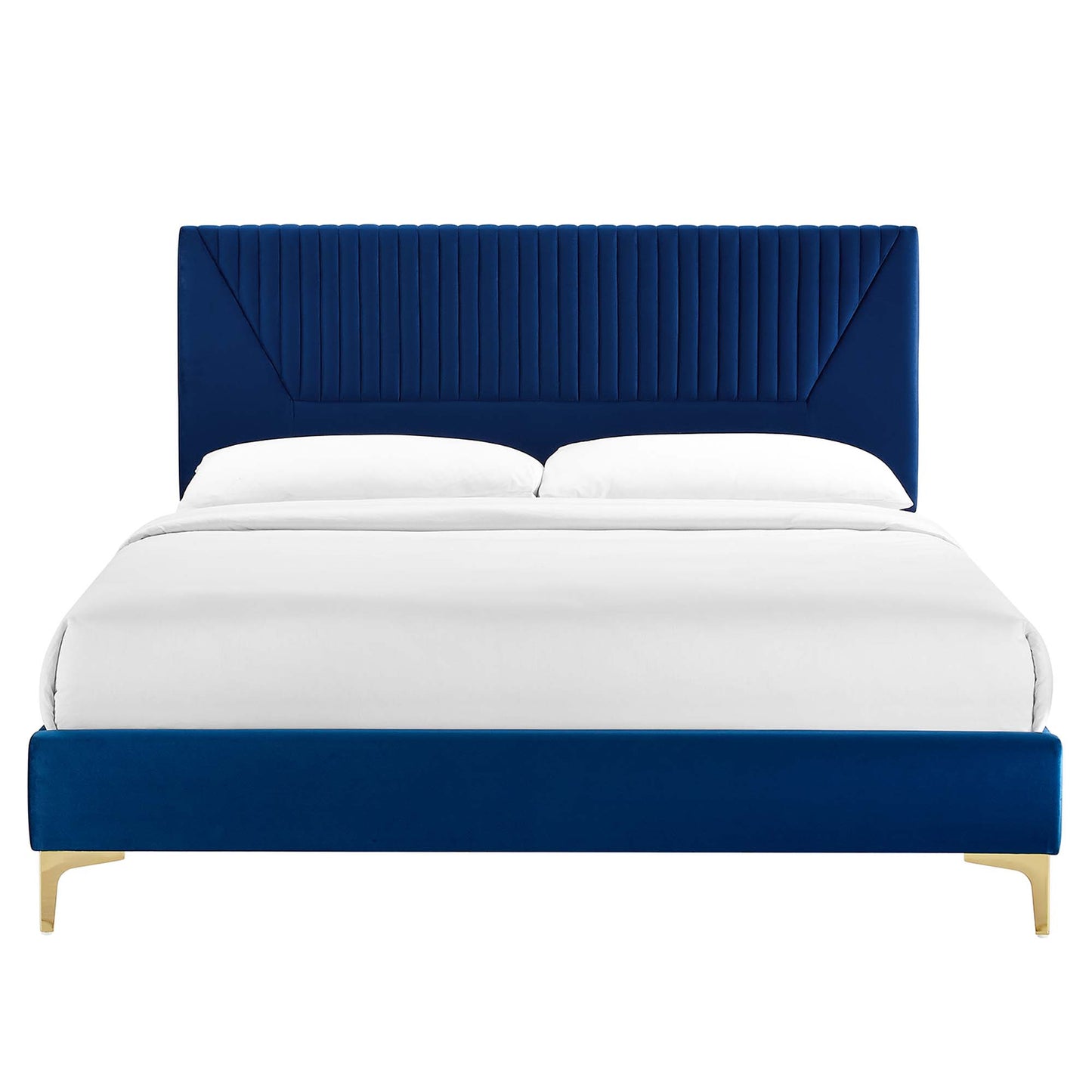 Yasmine Channel Tufted Performance Velvet Twin Platform Bed