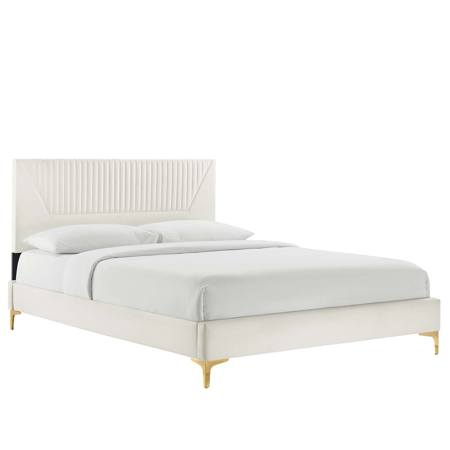 Yasmine Channel Tufted Performance Velvet Twin Platform Bed