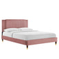 Zahra Channel Tufted Performance Velvet Twin Platform Bed