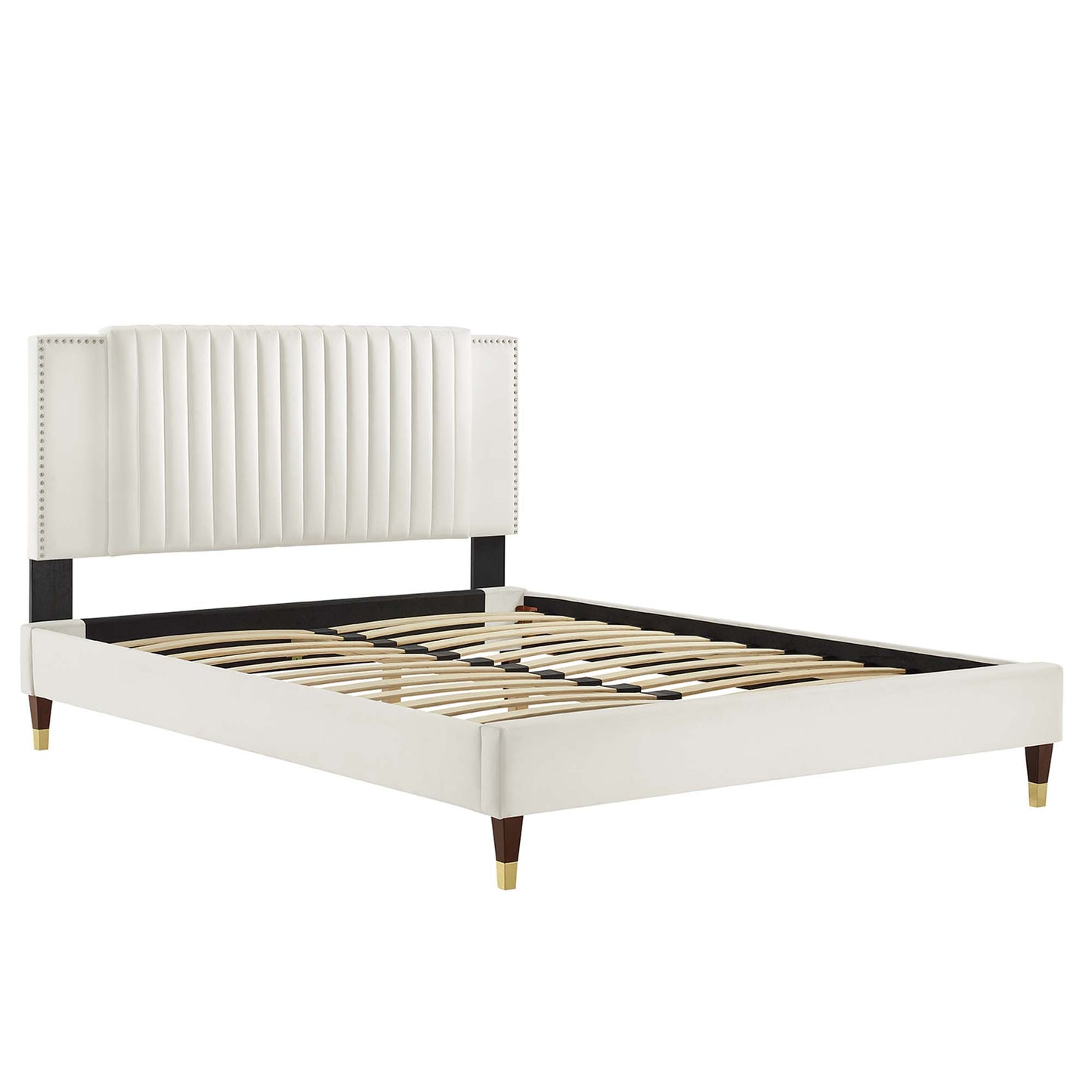 Zahra Channel Tufted Performance Velvet Twin Platform Bed