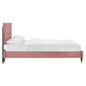 Yasmine Channel Tufted Performance Velvet Twin Platform Bed