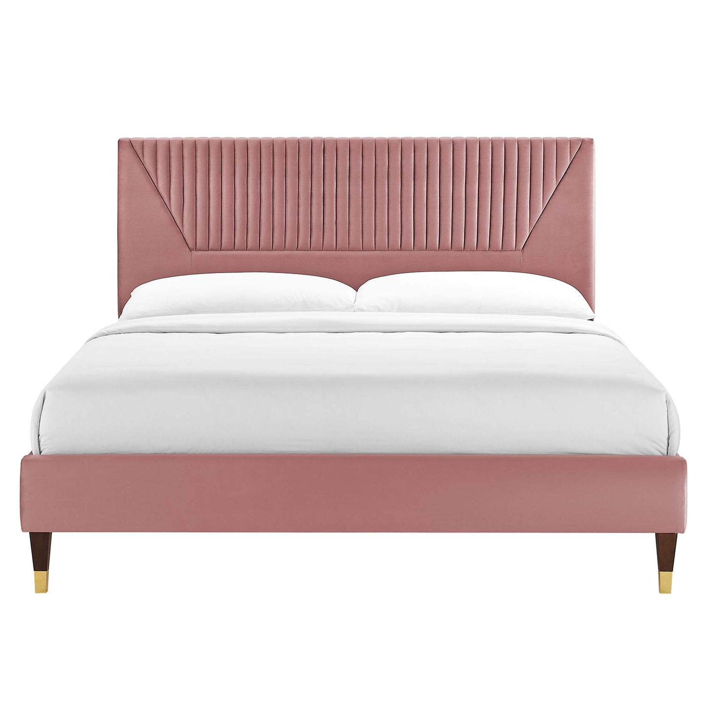 Yasmine Channel Tufted Performance Velvet Twin Platform Bed