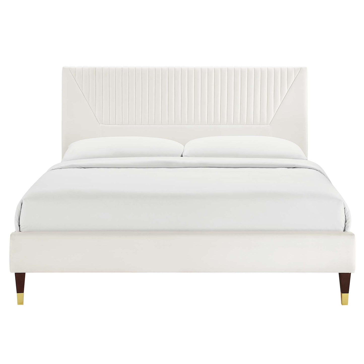 Yasmine Channel Tufted Performance Velvet Twin Platform Bed