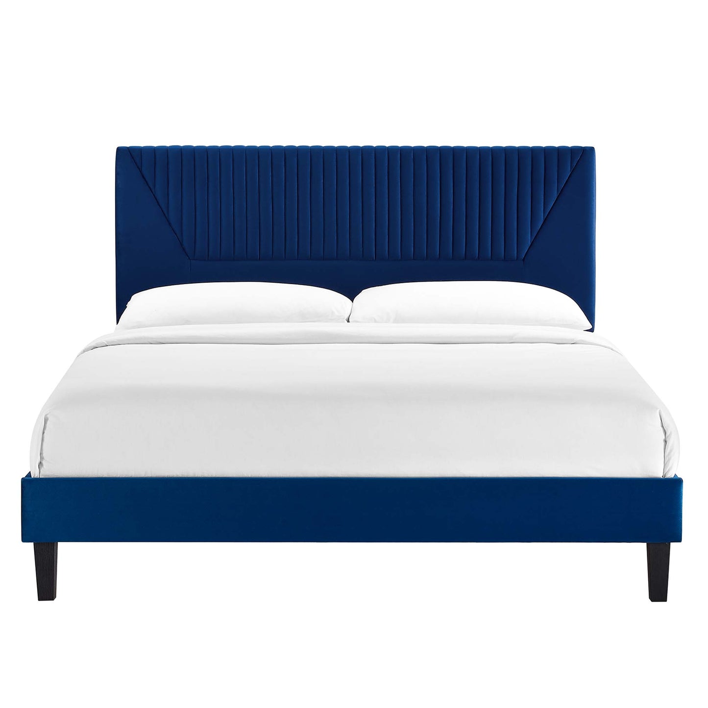 Yasmine Channel Tufted Performance Velvet Twin Platform Bed