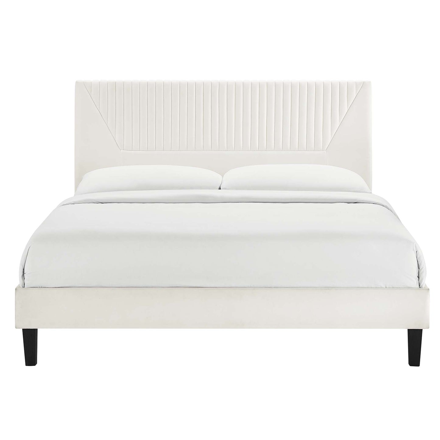 Yasmine Channel Tufted Performance Velvet Twin Platform Bed