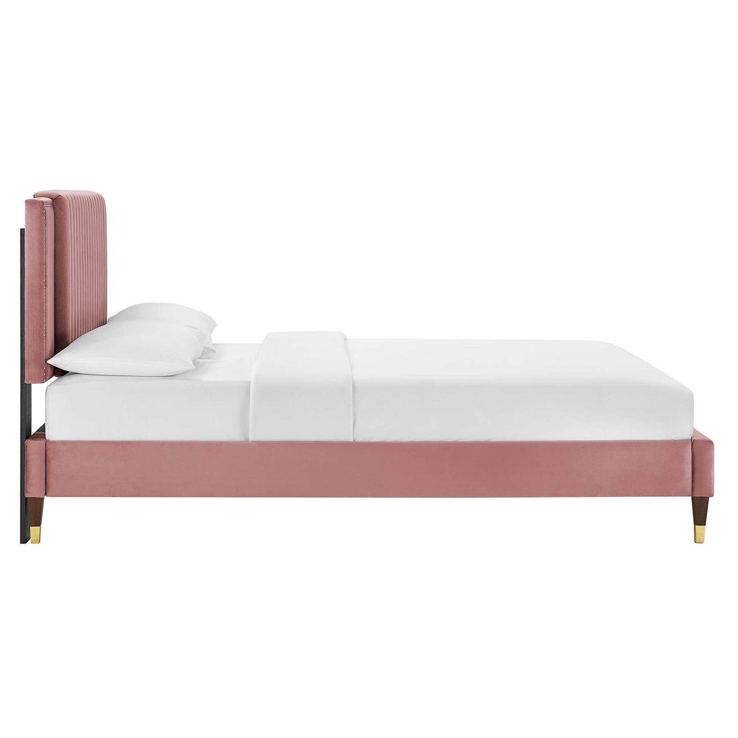 Zahra Channel Tufted Performance Velvet Full Platform Bed