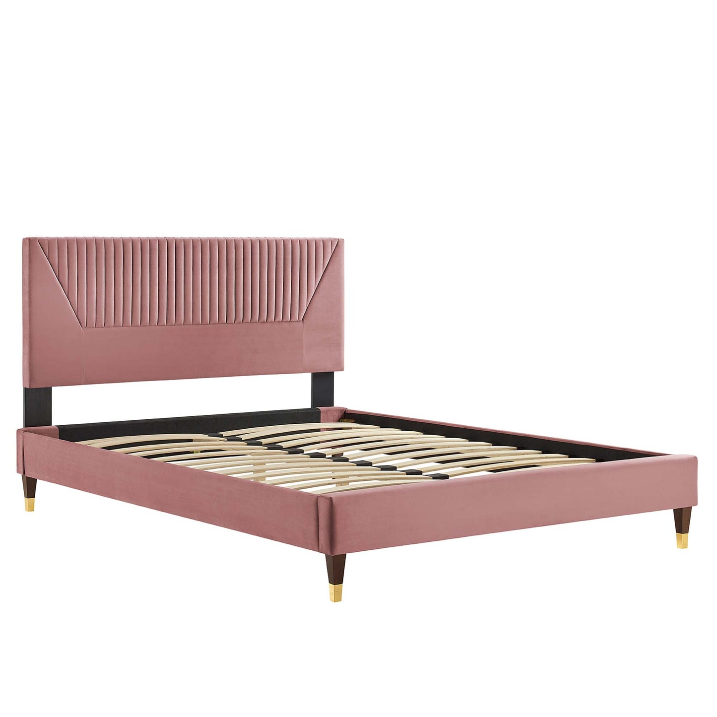 Yasmine Channel Tufted Performance Velvet Full Platform Bed