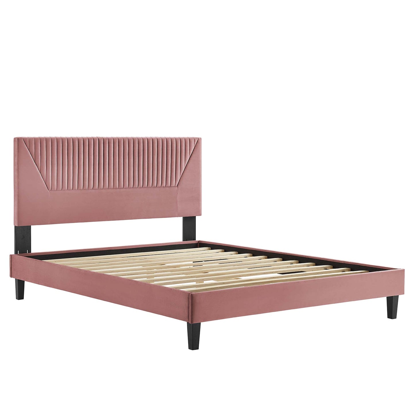 Yasmine Channel Tufted Performance Velvet Full Platform Bed