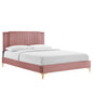 Zahra Channel Tufted Performance Velvet King Platform Bed