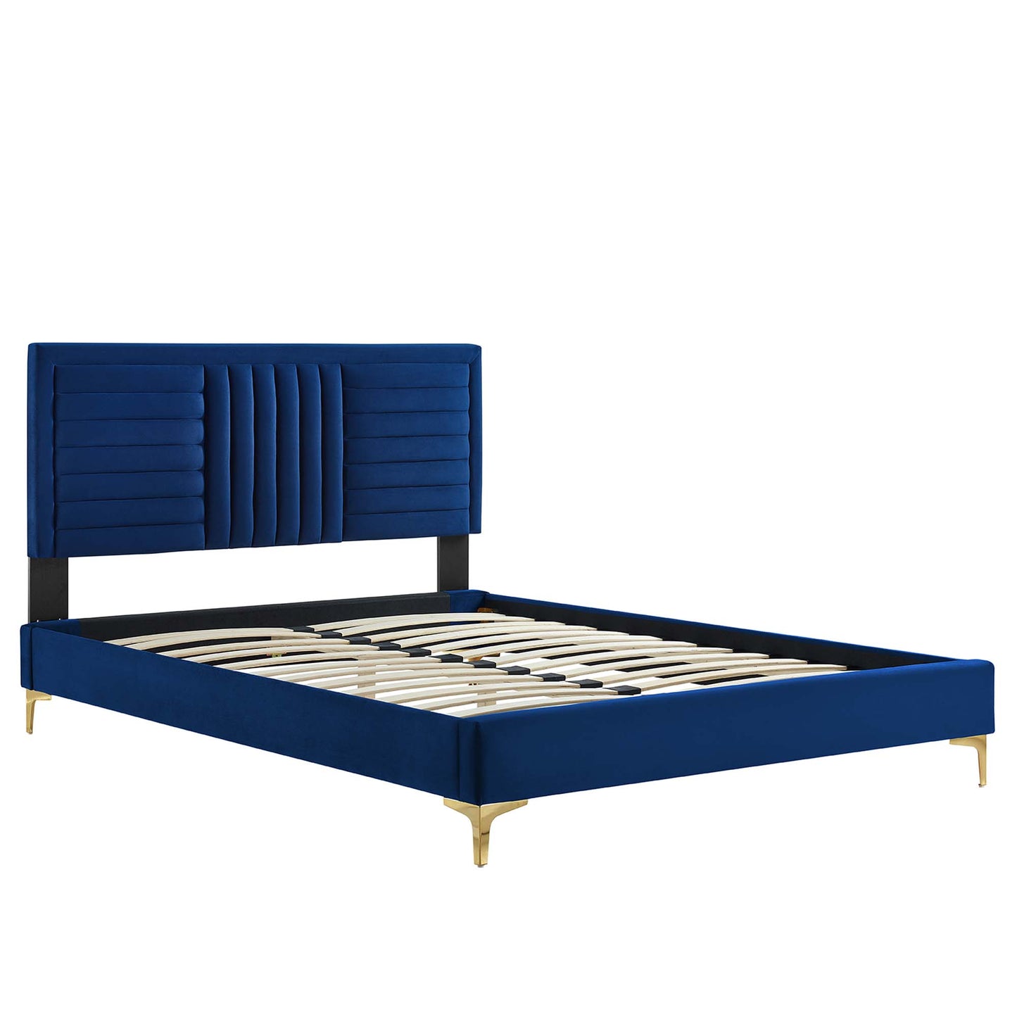 Sofia Channel Tufted Performance Velvet King Platform Bed